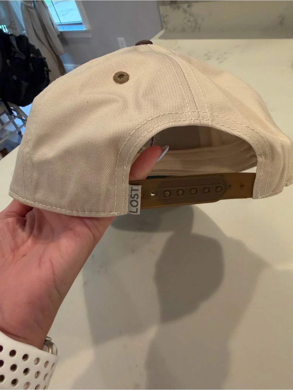 Lost Men\'s Tan and Brown Duck Patch Trucker Hat